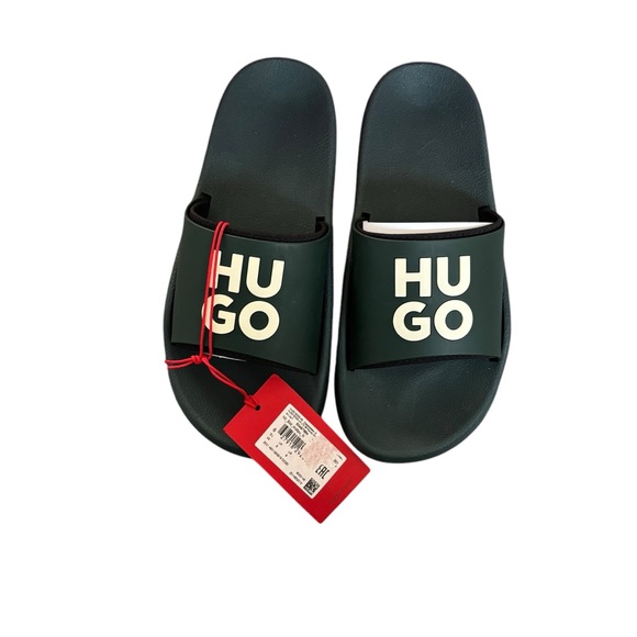 HUGO Stacked Logo Slide‎ Sandal - Dark Green main image 4